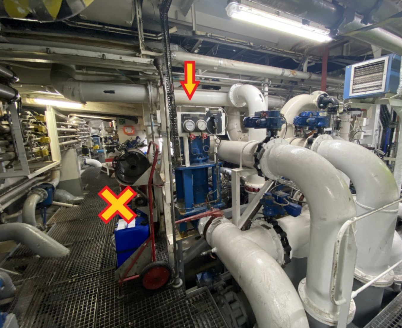 I pannrummet på Stena Germanica