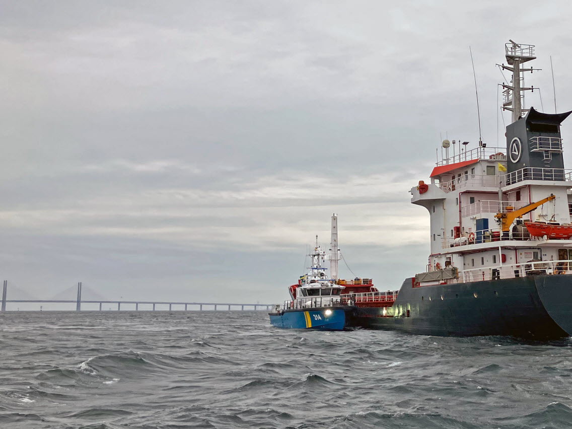 Ali Aykin turkiskt fartyg på grund grundstötning i Öresund