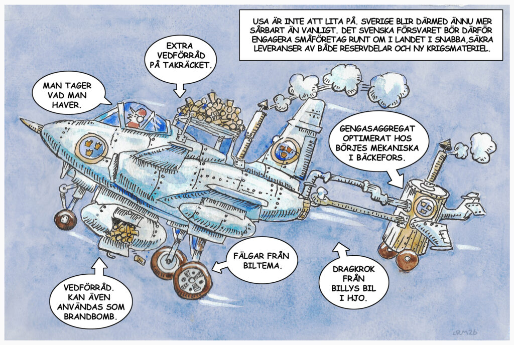 Satirteckning av Lars R. Melander Mellis